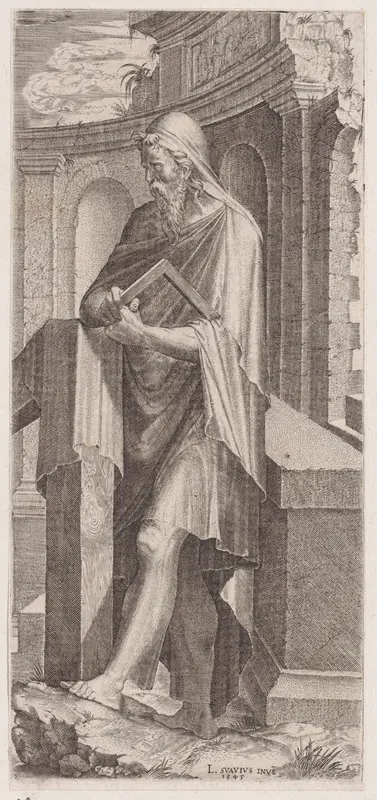 St. Judas Thaddaeus, from "Christ, the Twelve Apostles and St. Paul" Wall Art by Lambert Suavius - High-Resolution Digital Print