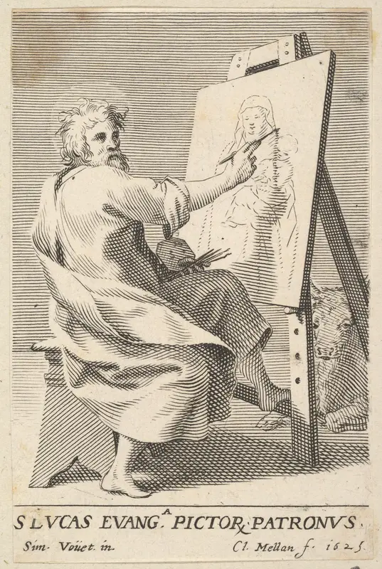 St. Luke Painting the Virgin Wall Art by Claude Mellan - High-Resolution Digital Print