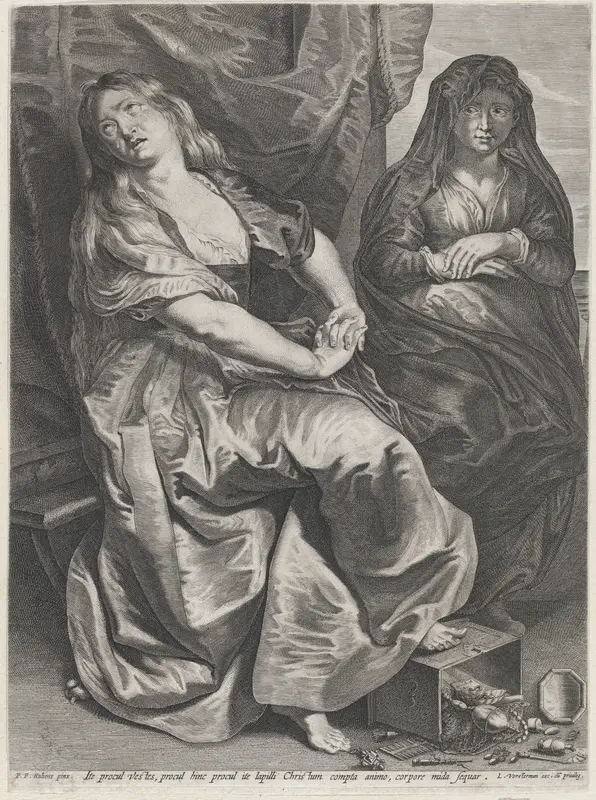 St. Mary Magdalen Trampling Her Valuables Wall Art by Lucas Vorsterman I - High-Resolution Digital Print