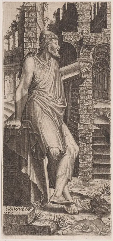 St. Matthew, from "Christ, the Twelve Apostles and St. Paul" Wall Art by Lambert Suavius - High-Resolution Digital Print