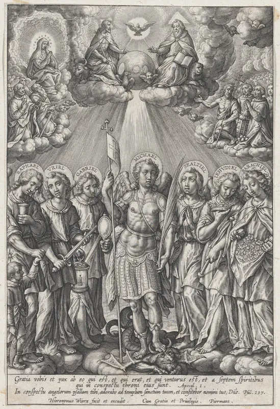 St. Michael and Archangels (The Seven Archangels) Wall Art by Hieronymus (Jerome) Wierix - High-Resolution Digital Print