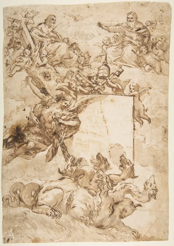 St. Michael Expurging Heresy Wall Art by Pietro da Cortona (Pietro Berrettini) - High-Resolution Digital Print