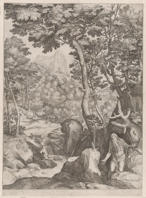 St Onuphrius in the Wilderness Wall Art by Cornelis Cort - High-Resolution Digital Print