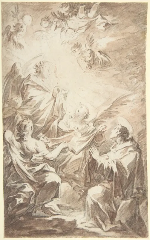 St. Paschal Baylon Adorning the Blessed Sacrament Wall Art by Mariano Salvador de Maella - High-Resolution Digital Print