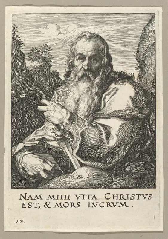 St. Paul, from "Christ, the Apostles and St. Paul with the Creed" Wall Art by Hendrick Goltzius - High-Resolution Digital Print