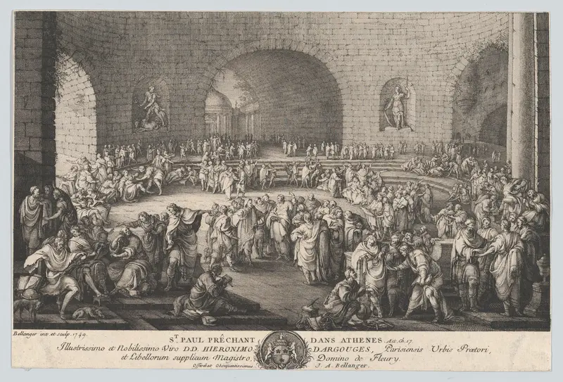 St. Paul Preaching in Athens Wall Art by Jean Achille Bellanger - High-Resolution Digital Print
