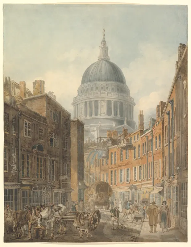 St. Paul's Cathedral, from St. Martin's-le-Grand Wall Art by Thomas Girtin - High-Resolution Digital Print