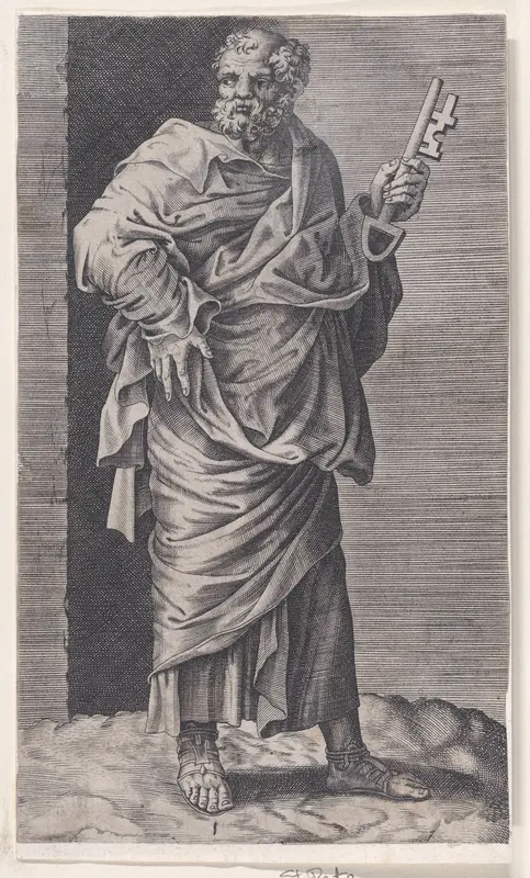 St. Peter, from "Christ and the Apostles" Wall Art by Lambert Suavius - High-Resolution Digital Print