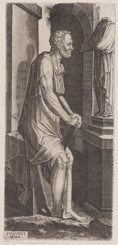 St. Peter, from "Christ, the Twelve Apostles and St. Paul" Wall Art by Lambert Suavius - High-Resolution Digital Print