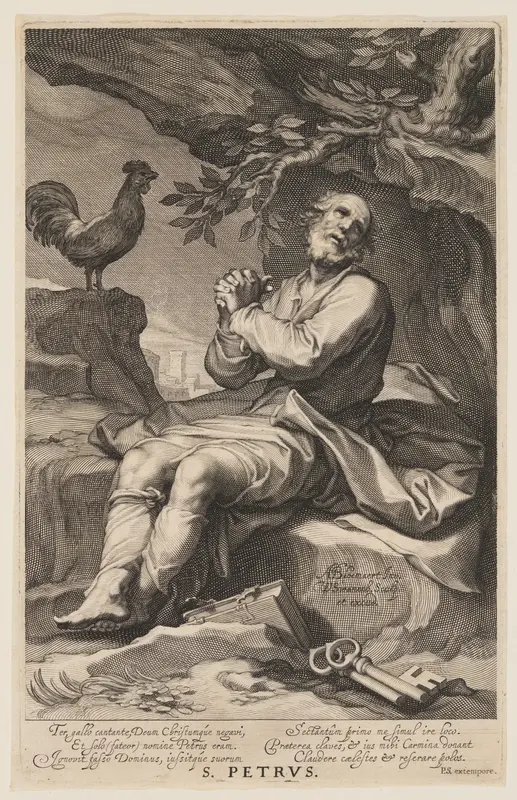 St Petrus, from Sinners of the Old and New Testament Wall Art by Willem van Swanenburgh - High-Resolution Digital Print