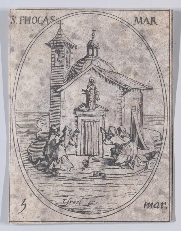 St. Phocas, Martyr, March 5th, from "Les Images De Tous Les Saincts et Saintes de L'Année" (Images of All of the Saints and Religious Events of the Year) Wall Art by Jacques Callot - High-Resolution Digital Print