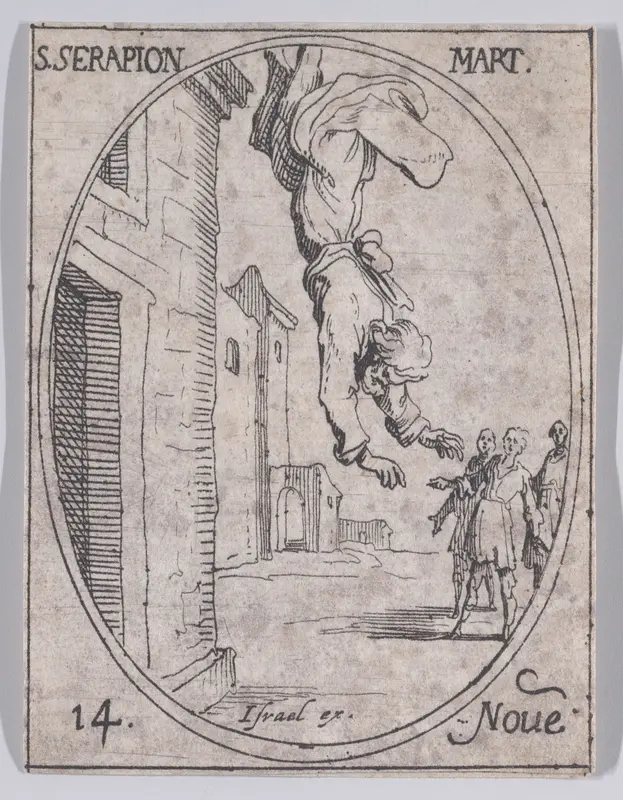 St. Serapion, Martyr, November 14th, from "Les Images De Tous Les Saincts et Saintes de L'Année" (Images of All of the Saints and Religious Events of the Year) Wall Art by Jacques Callot - High-Resolution Digital Print