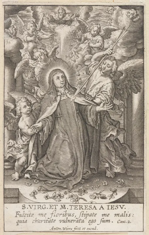 St. Theresa Wall Art by Antonius Wierix III - High-Resolution Digital Print