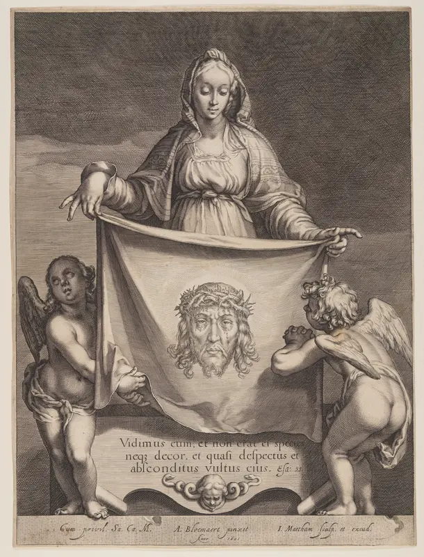 St Veronica Holding the Sudarium Wall Art by Jacob Matham - High-Resolution Digital Print