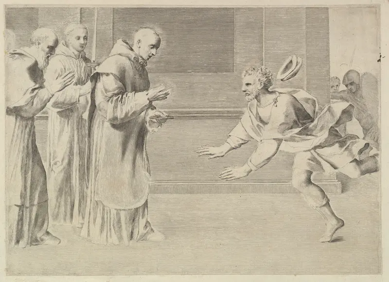 St. William, Duke of Aquitaine, Converted by St. Bernard Wall Art by Claude Mellan - High-Resolution Digital Print