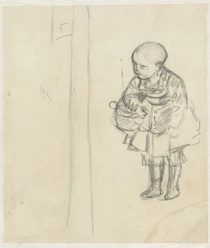Staand kind (met pop?) Wall Art by Jacob Maris - High-Resolution Digital Print