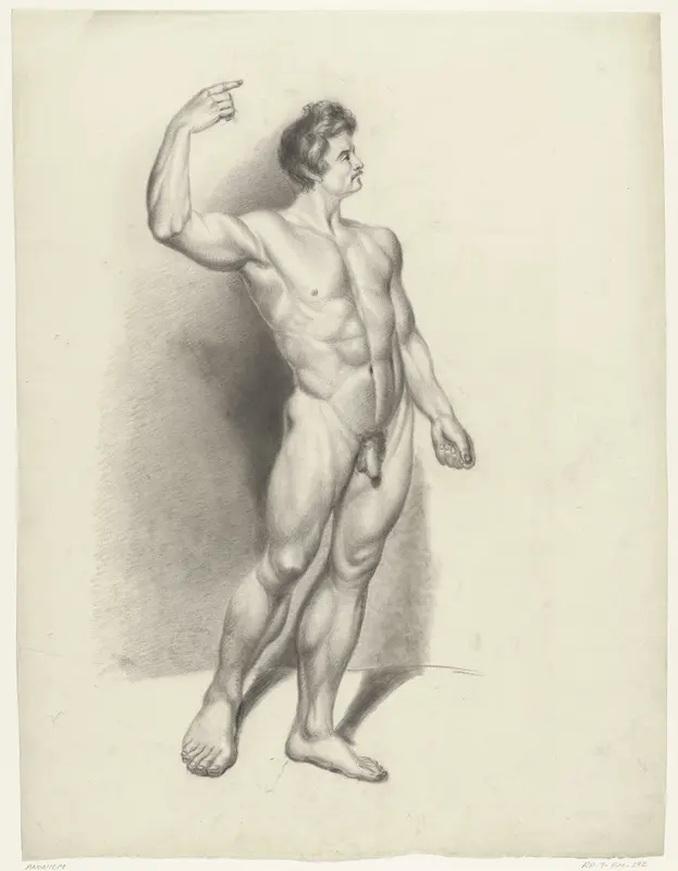 Staand mannelijk naakt, naar rechts Wall Art by anonymous - High-Resolution Digital Print