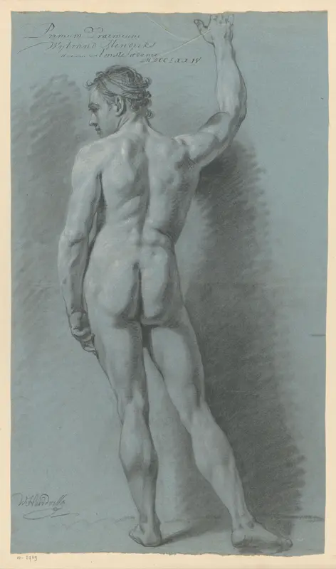 Staand mannelijk naakt, op de rug gezien (1e prijs 1774) Wall Art by Wybrand Hendriks - High-Resolution Digital Print