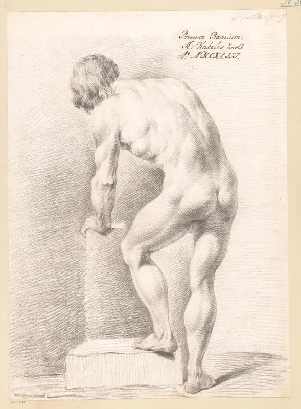 Staand mannelijk naakt, op de rug gezien (1e prijs 1793) Wall Art by Harmanus Jansz. Vinkeles - High-Resolution Digital Print