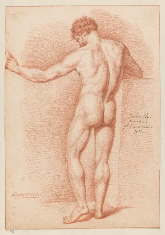 Staand mannelijk naakt, op de rug gezien (2e prijs 1813) Wall Art by Cornelis Kruseman - High-Resolution Digital Print