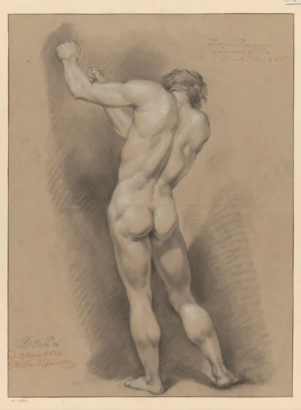 Staand mannelijk naakt, op de rug gezien (3e prijs 1771) Wall Art by Daniël Dupré - High-Resolution Digital Print