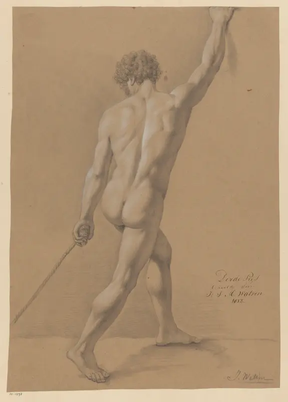 Staand mannelijk naakt, op de rug gezien (3e prijs 1812) Wall Art by Johannes Joseph Maria Watrin - High-Resolution Digital Print