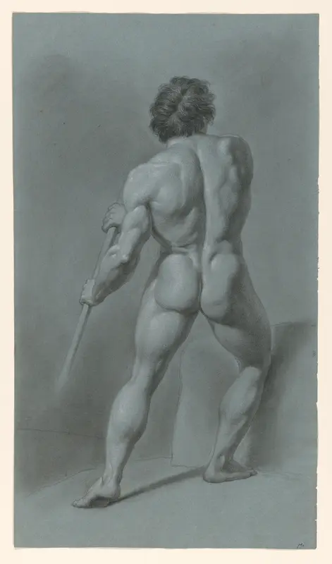 Staand mannelijk naakt, van achter gezien Wall Art by Unknown - High-Resolution Digital Print