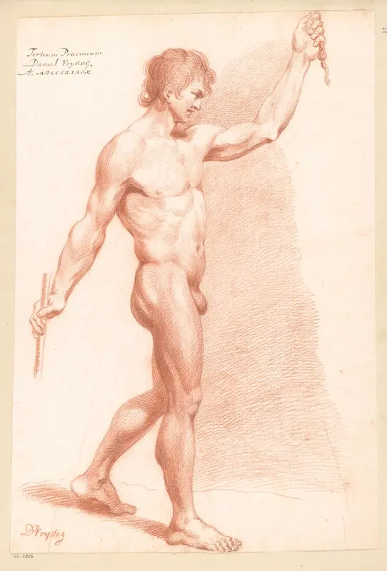Staand mannelijk naakt, van opzij gezien (3e prijs 1789) Wall Art by Daniël Vrijdag - High-Resolution Digital Print