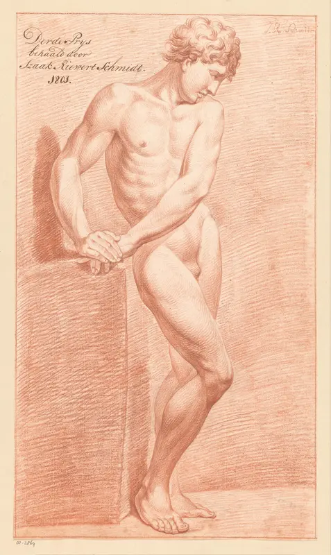Staand mannelijk naakt, van opzij gezien (3e prijs 1801) Wall Art by Izaak Riewert Schmidt - High-Resolution Digital Print