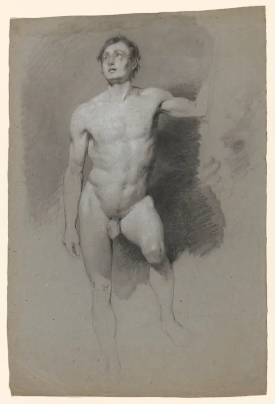 Staand mannelijk naakt, van voren Wall Art by Johannes Tavenraat - High-Resolution Digital Print