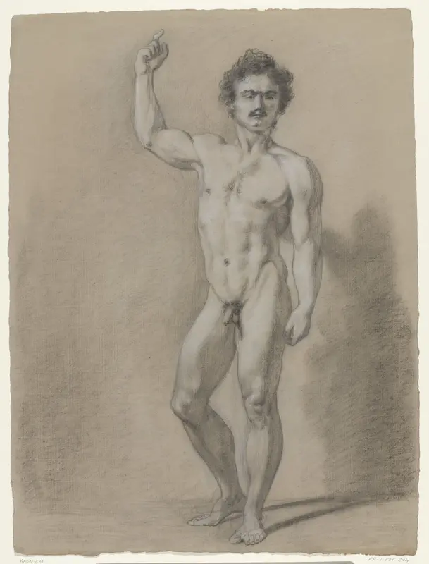 Staand mannelijk naakt, van voren Wall Art by anonymous - High-Resolution Digital Print