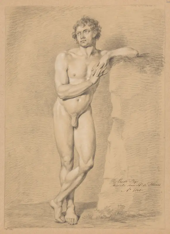 Staand mannelijk naakt, van voren gezien (1e prijs 1808) Wall Art by Hendrik de Flines - High-Resolution Digital Print