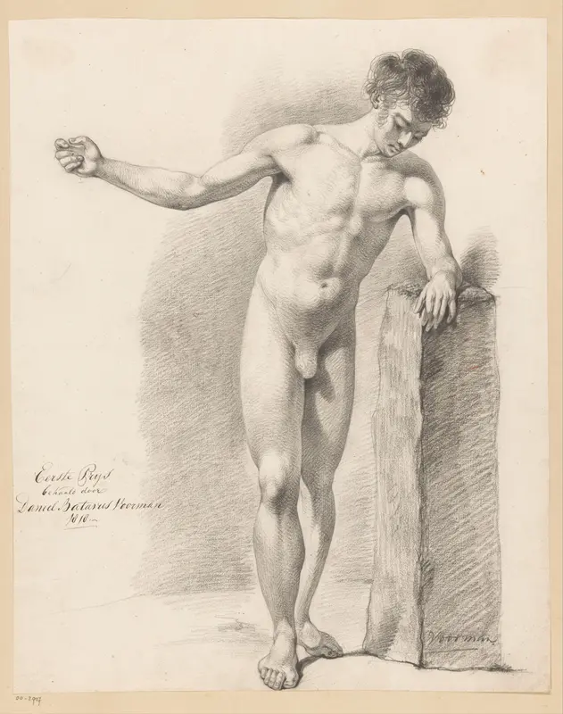 Staand mannelijk naakt, van voren gezien (1e prijs 1818) Wall Art by Daniël Batavus Voorman - High-Resolution Digital Print