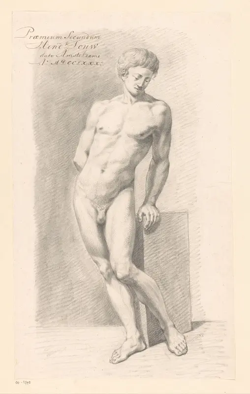 Staand mannelijk naakt, van voren gezien (2e prijs 1781) Wall Art by Hendrik Louw - High-Resolution Digital Print