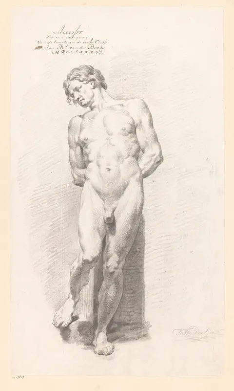 Staand mannelijk naakt, van voren gezien (2e prijs 1786) Wall Art by Thomas van der Beek - High-Resolution Digital Print