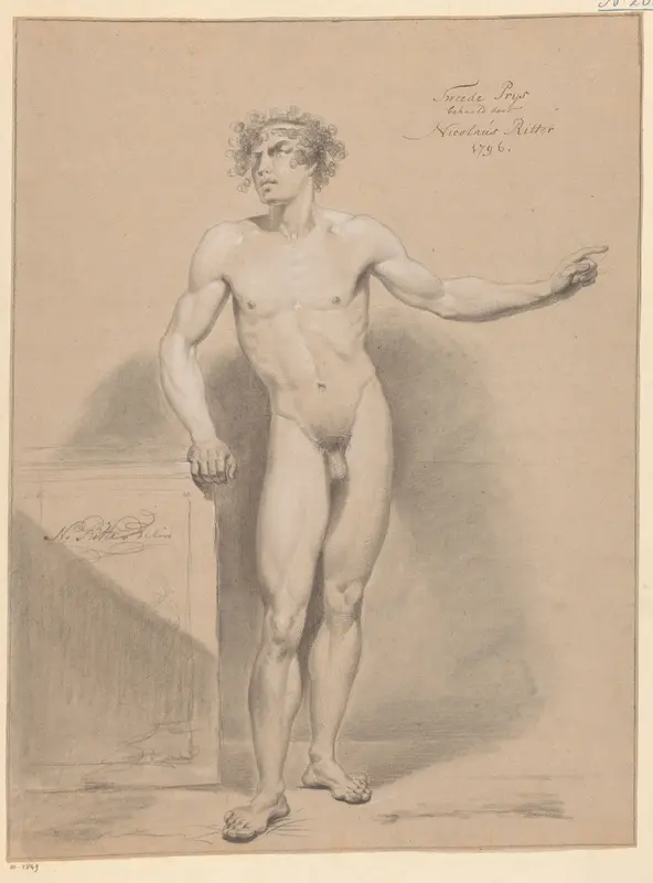 Staand mannelijk naakt, van voren gezien (2e prijs 1796) Wall Art by Nicolaus Ritter jr. - High-Resolution Digital Print