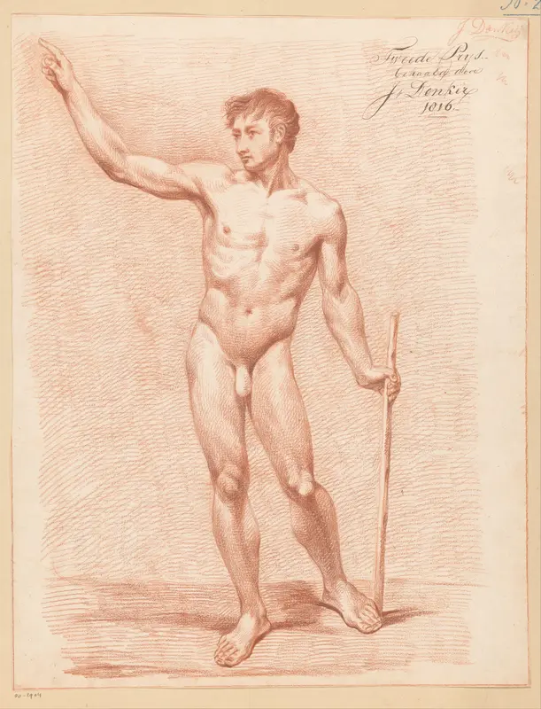 Staand mannelijk naakt, van voren gezien (2e prijs 1816) Wall Art by Johannes Donker - High-Resolution Digital Print