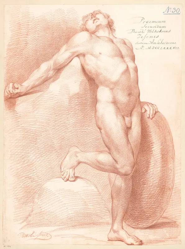 Staand mannelijk naakt, van voren gezien Wall Art by Bartholomeus Ziesenis - High-Resolution Digital Print