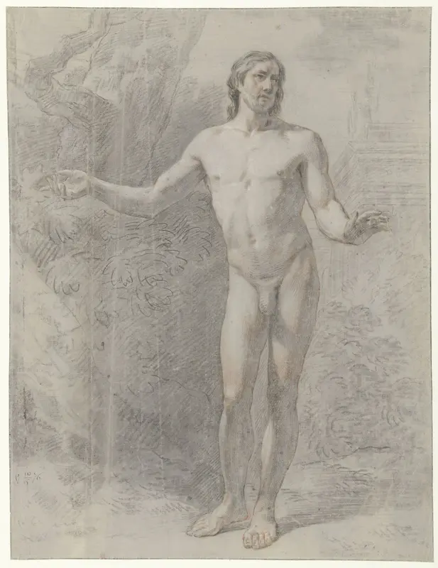 Staand mannelijk naakt, van voren Wall Art by Jean Grandjean - High-Resolution Digital Print