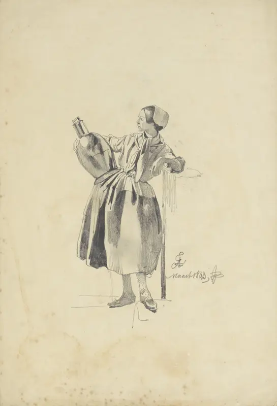 Staand meisje met een kruik Wall Art by Pieter van Loon - High-Resolution Digital Print