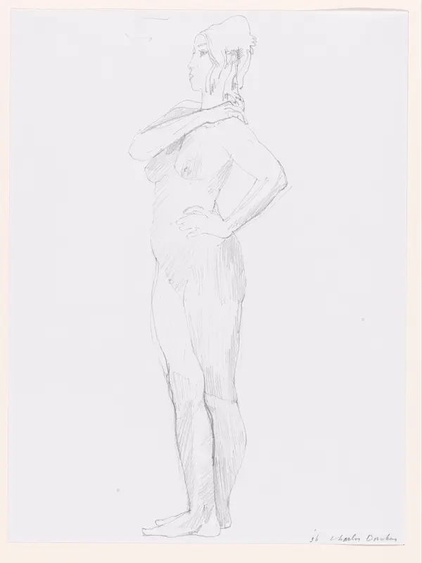 Staand naakt met hand op schouder Wall Art by Unknown - High-Resolution Digital Print