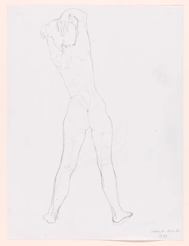 Staand naakt met opgeheven armen Wall Art by Unknown - High-Resolution Digital Print