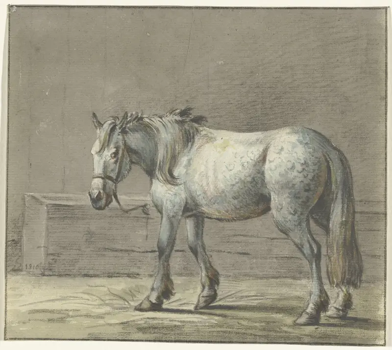 Staand paard in een stal, naar links Wall Art by Jean Bernard - High-Resolution Digital Print