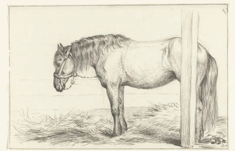Staand paard in stal, naar links Wall Art by Jean Bernard - High-Resolution Digital Print