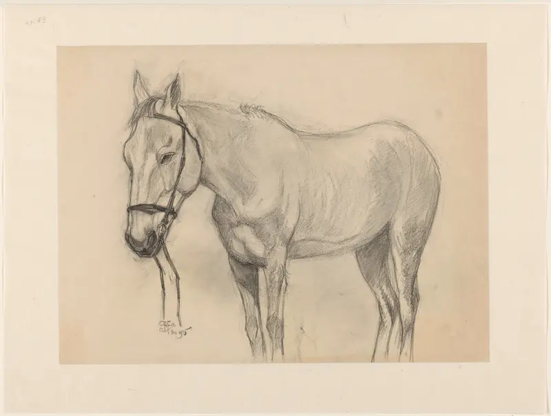 Staand paard, naar links Wall Art by Johannes Abraham Mondt - High-Resolution Digital Print