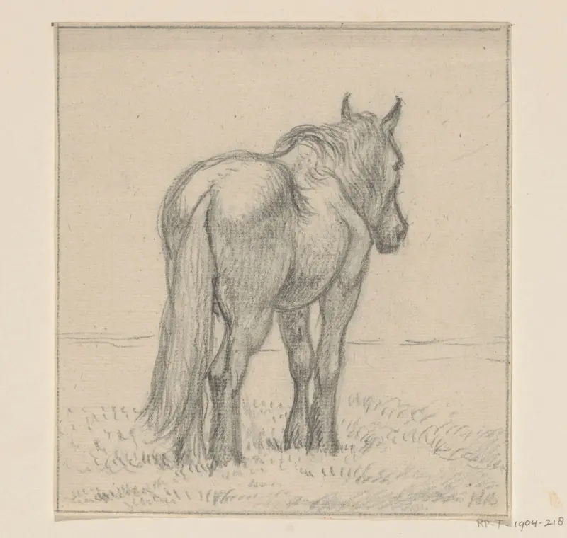 Staand paard, schuin van achteren Wall Art by Jean Bernard - High-Resolution Digital Print