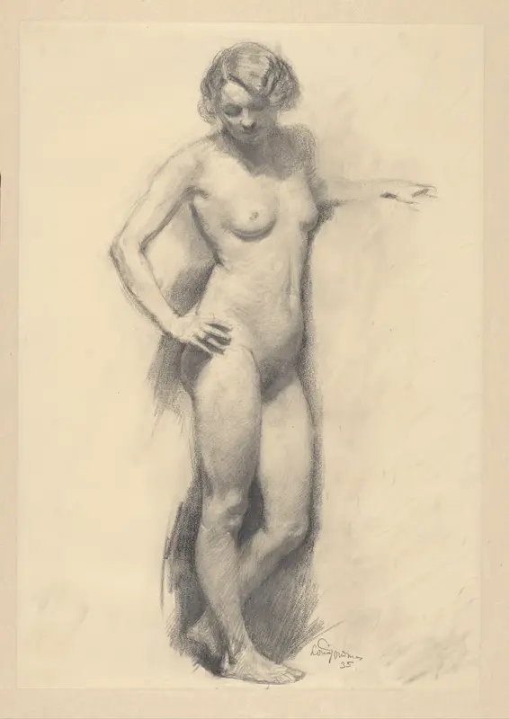 Staand vrouwelijk naakt Wall Art by Louis Goudman - High-Resolution Digital Print