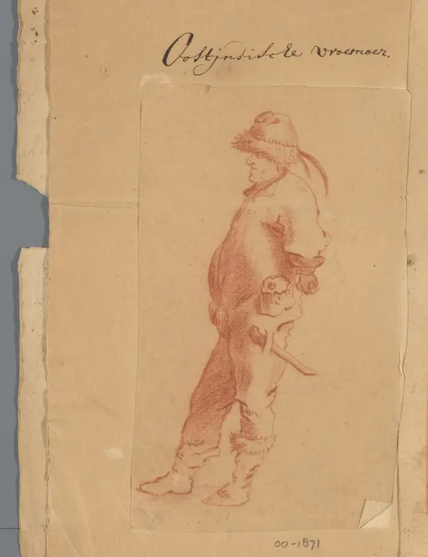 Staande boer met bontmuts, naar links Wall Art by anonymous - High-Resolution Digital Print