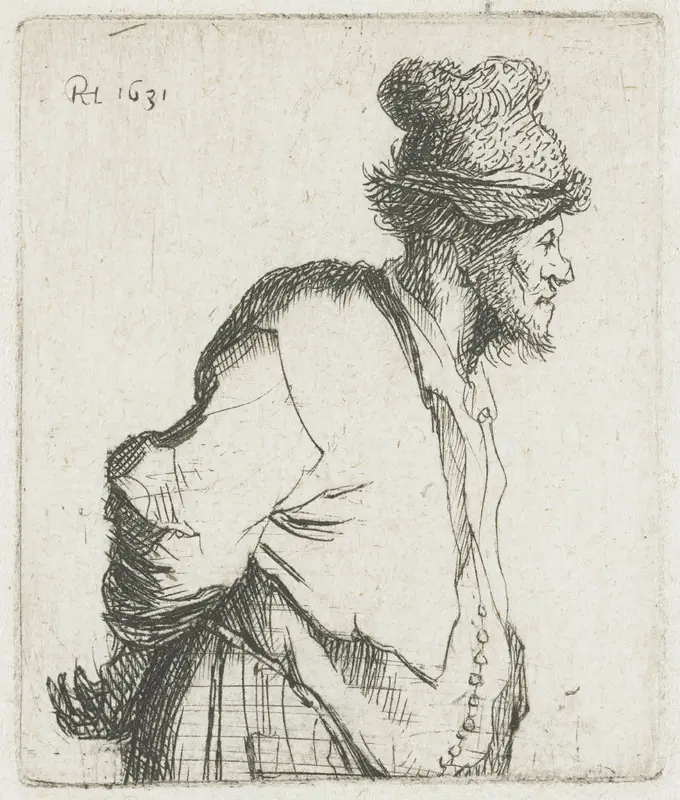 Staande boer met de handen op de rug Wall Art by Unknown - High-Resolution Digital Print