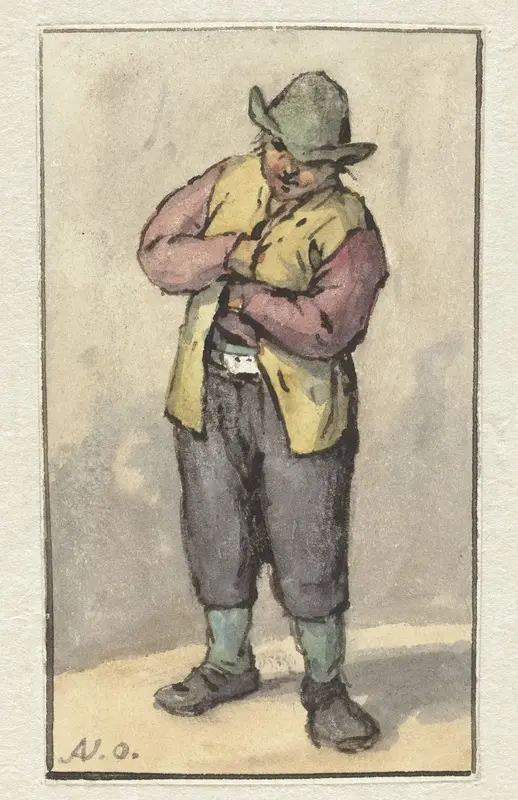 Staande boer met groene hoed Wall Art by anonymous - High-Resolution Digital Print
